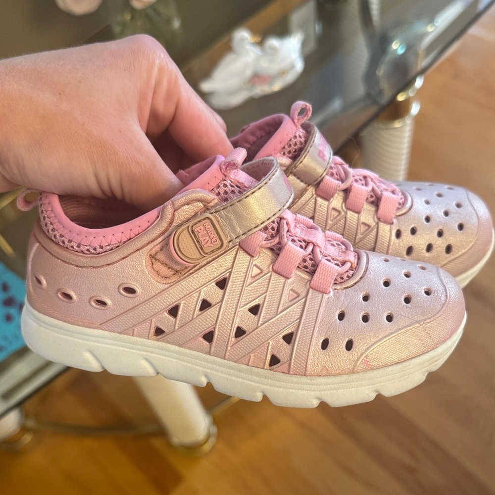 Stride Rite Pink Perforated Kids Sneakers